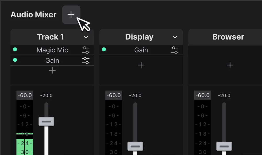 Mixer audio in Meld